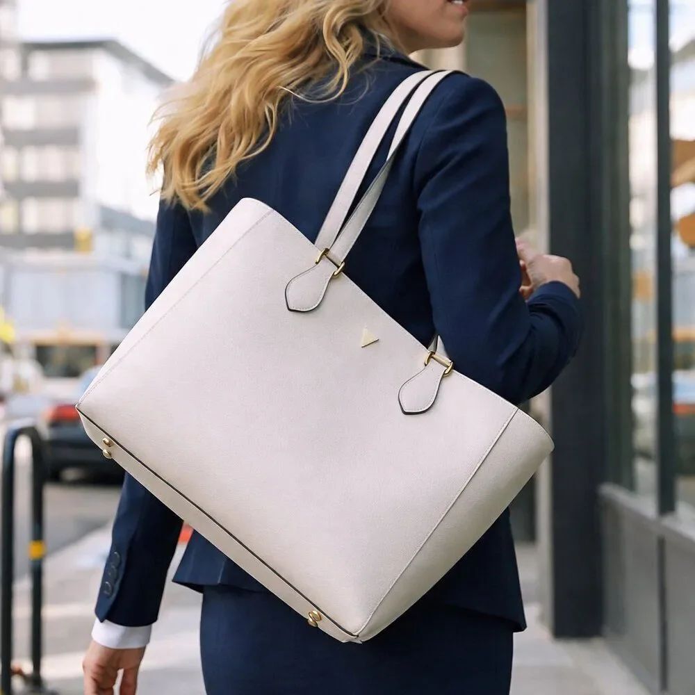 NWT Elegant Vanessa Williams The Lush Collection Ivory White Tote Bag